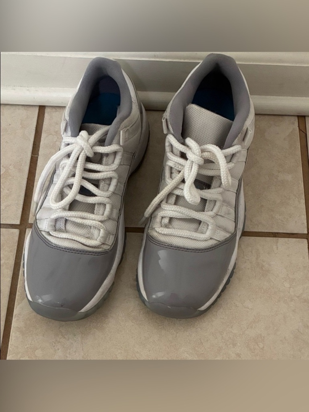 Jordan 11 Retro Low Gray and White Sneakers